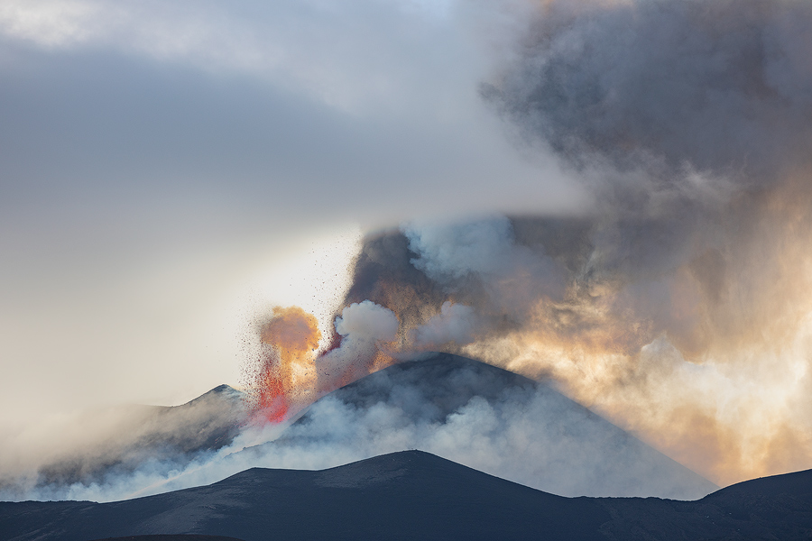 Eruption and clouds