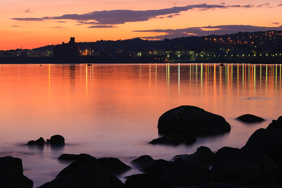 Dusk and city's lights