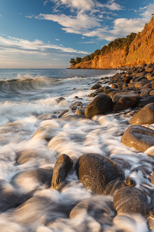 Beach of sparkling pebbles