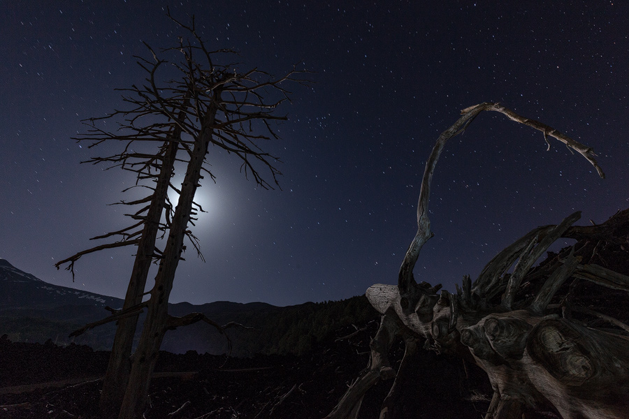 Behind the moon