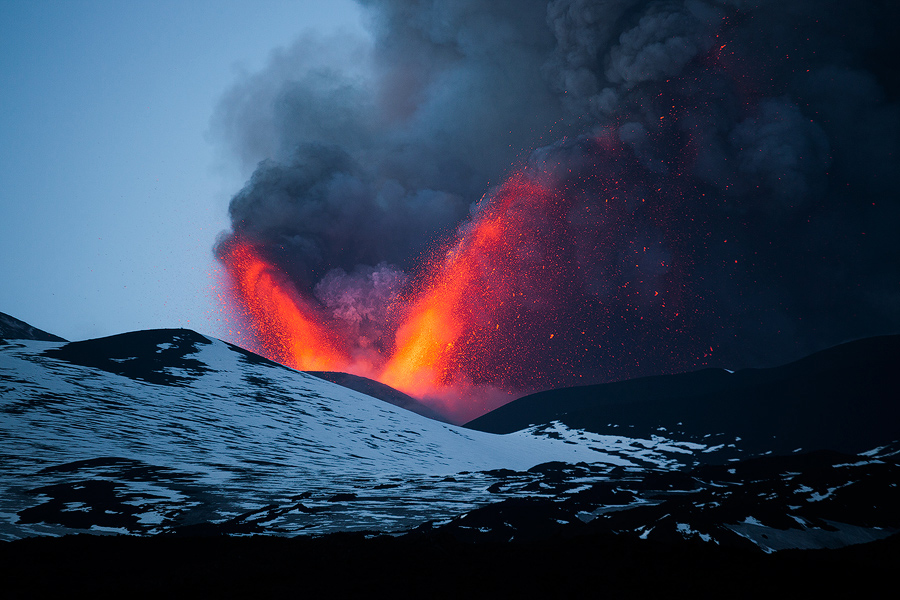 Fiery flying rocks