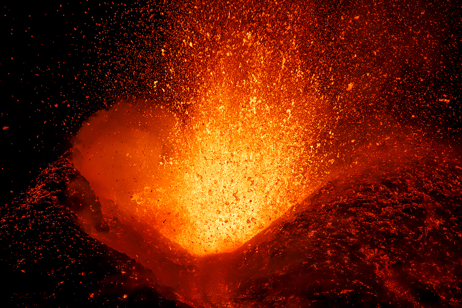 Inside the volcano