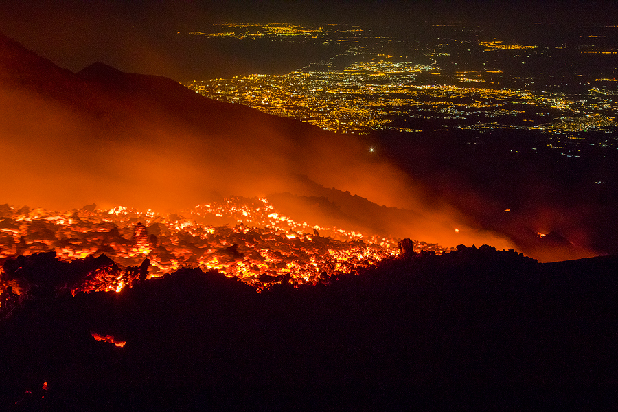 Lava and city light