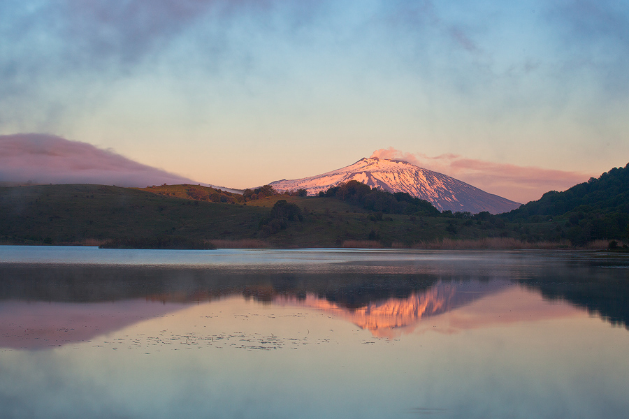 Mirror in dusk light