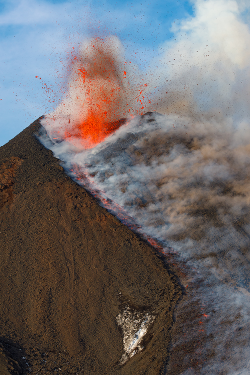 Red hot flying rocks